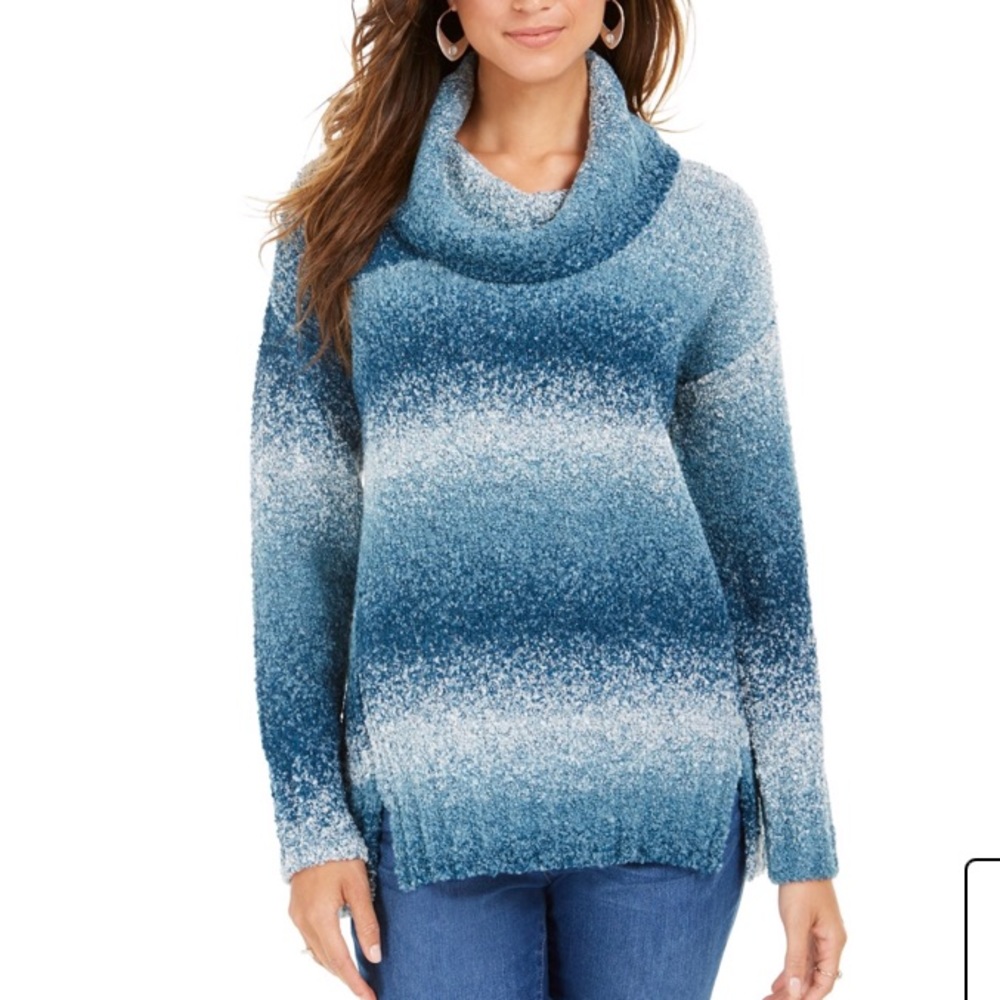 Style and Co ombré blue turtleneck NWT